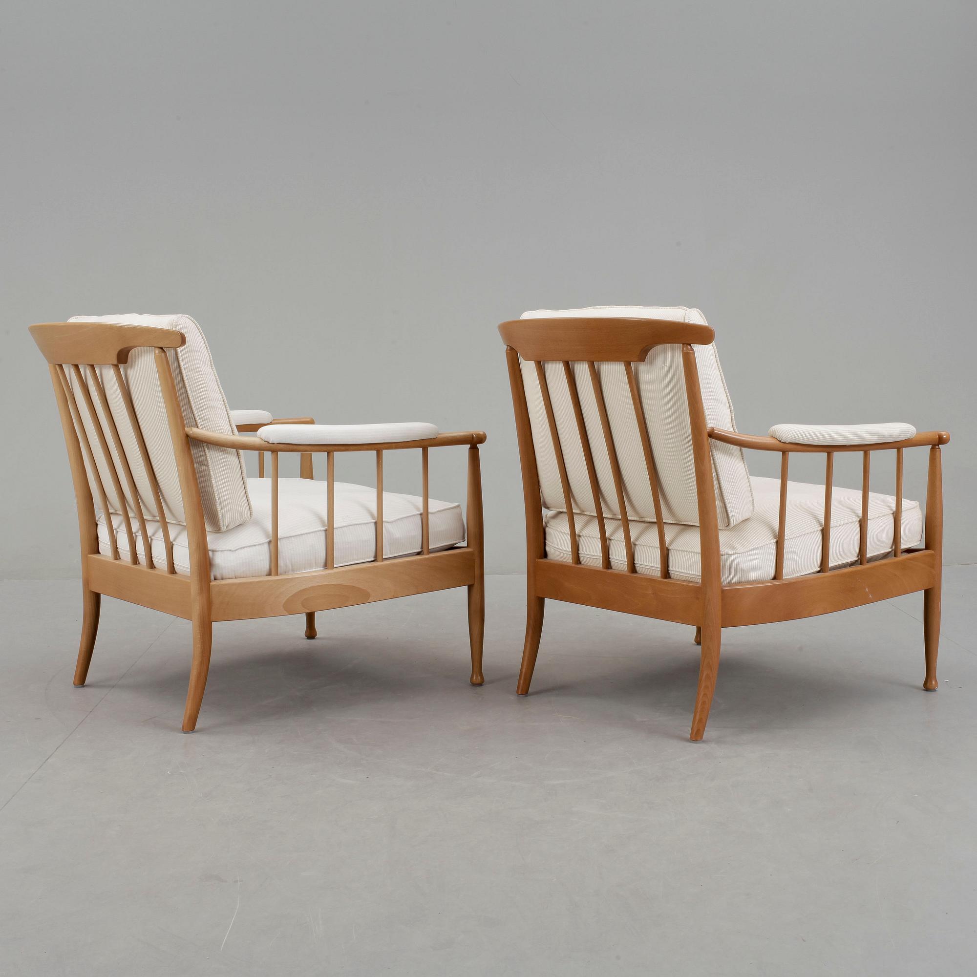 FÅTÖLJER, ett par, "Skrindan", Kerstin Hörlin Holmqvist, OPE Möbler, 1900-talets slut.