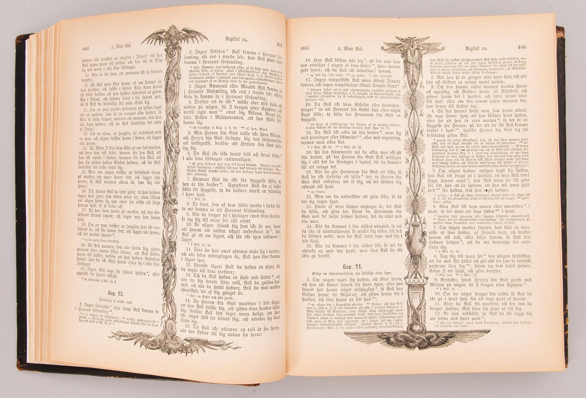 BÖCKER, 2 delar, Bibel med illustrationer av Gustave Doré, Familj-Journalens Boktryckeri, Stockholm 1877.