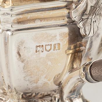 Josiah Williams & Co, kaffeservis, 3 delar, silver, London 1903-04.