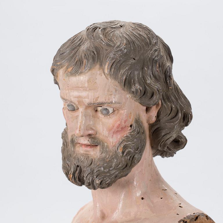 RELIGIÖSA FIGURER, 2 st, 1800-tal eller äldre.