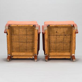 A pair of 1930s 'Panu' armchairs model 234, Asko Finland.