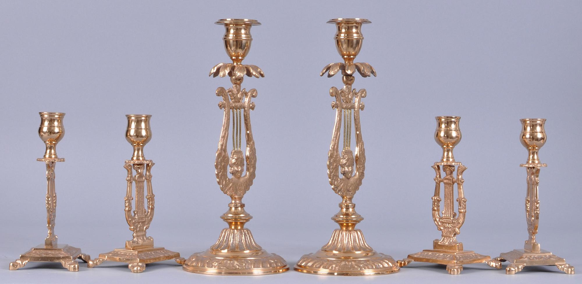 LJUSSTAKAR, 6 st, malm, Erik Jonsson, Gelbgjuteri, Skara.