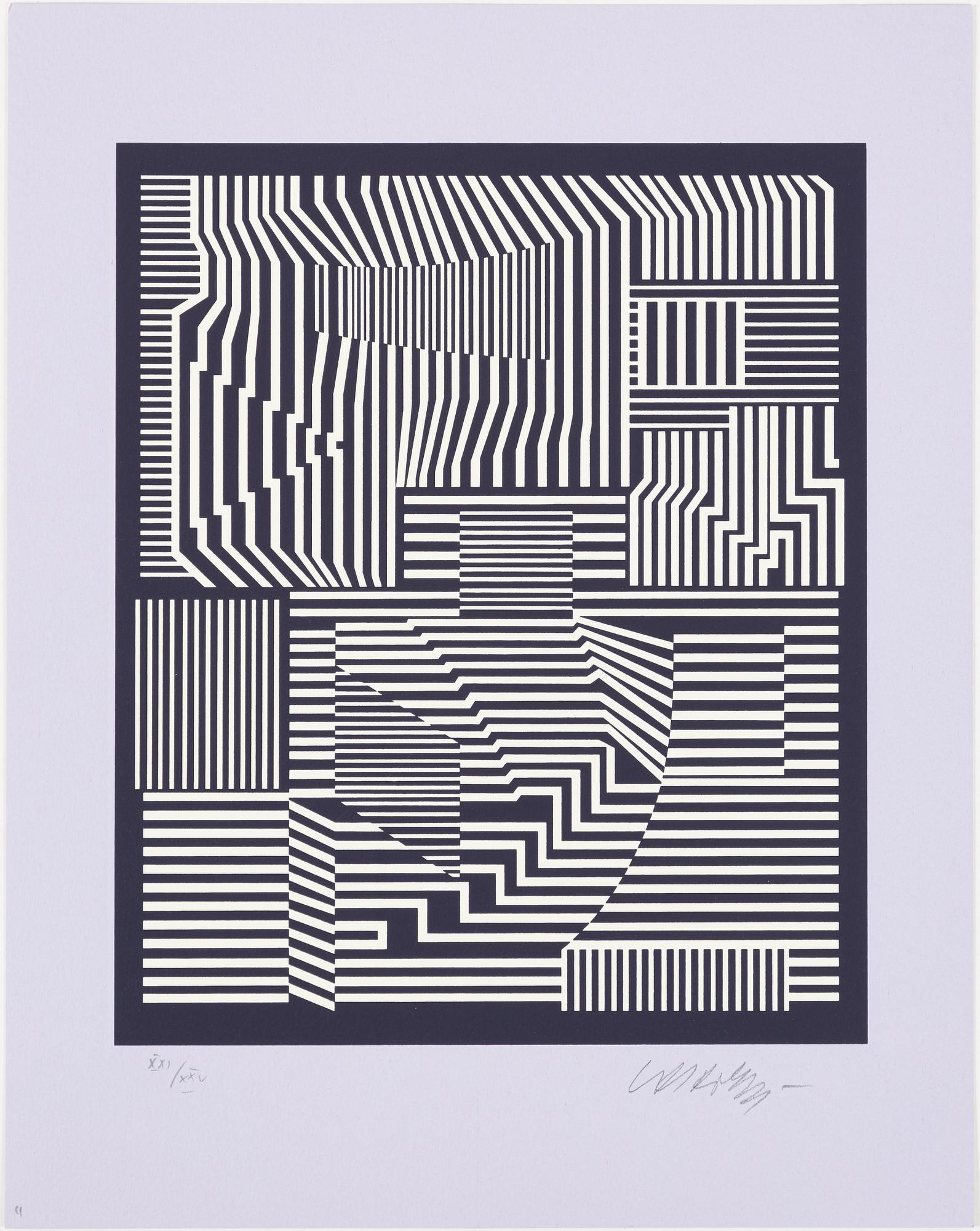 Victor Vasarely, "I ON" Portfölj med 7 serigrafier.