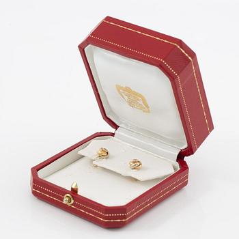 Cartier, earrings, a pair, "Trinity" 18K gold with round brilliant-cut diamonds.