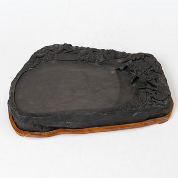 Tuschsten, signerad, Kina, 1980-tal.