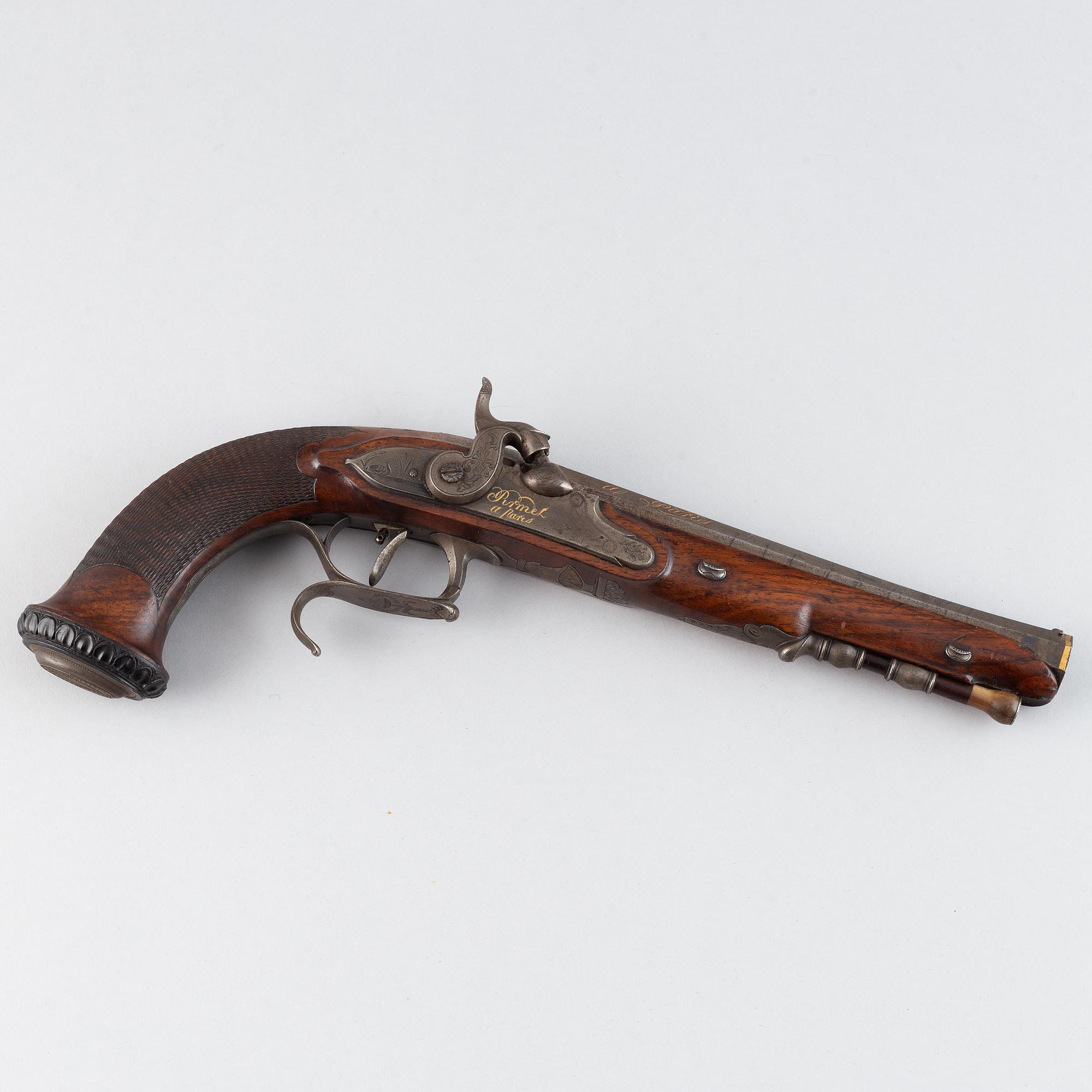 A converted Percussion pistol by Pirmet, Paris, (1779-1818).