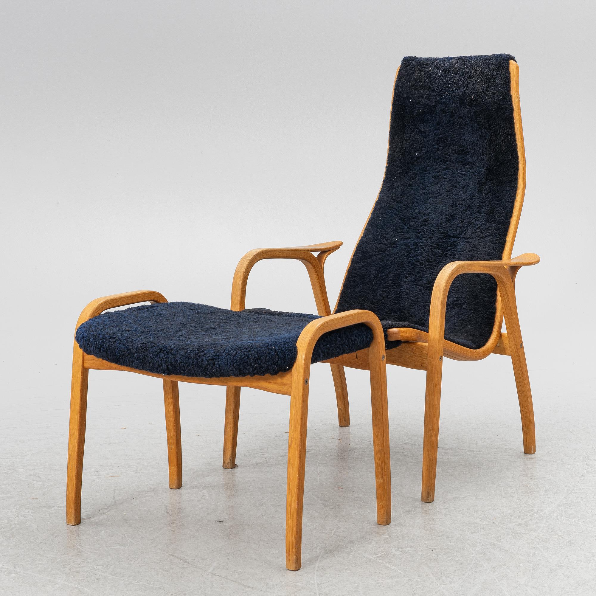 Yngve Ekström, a 'Lamino' armchair with ottoman, Swedese.