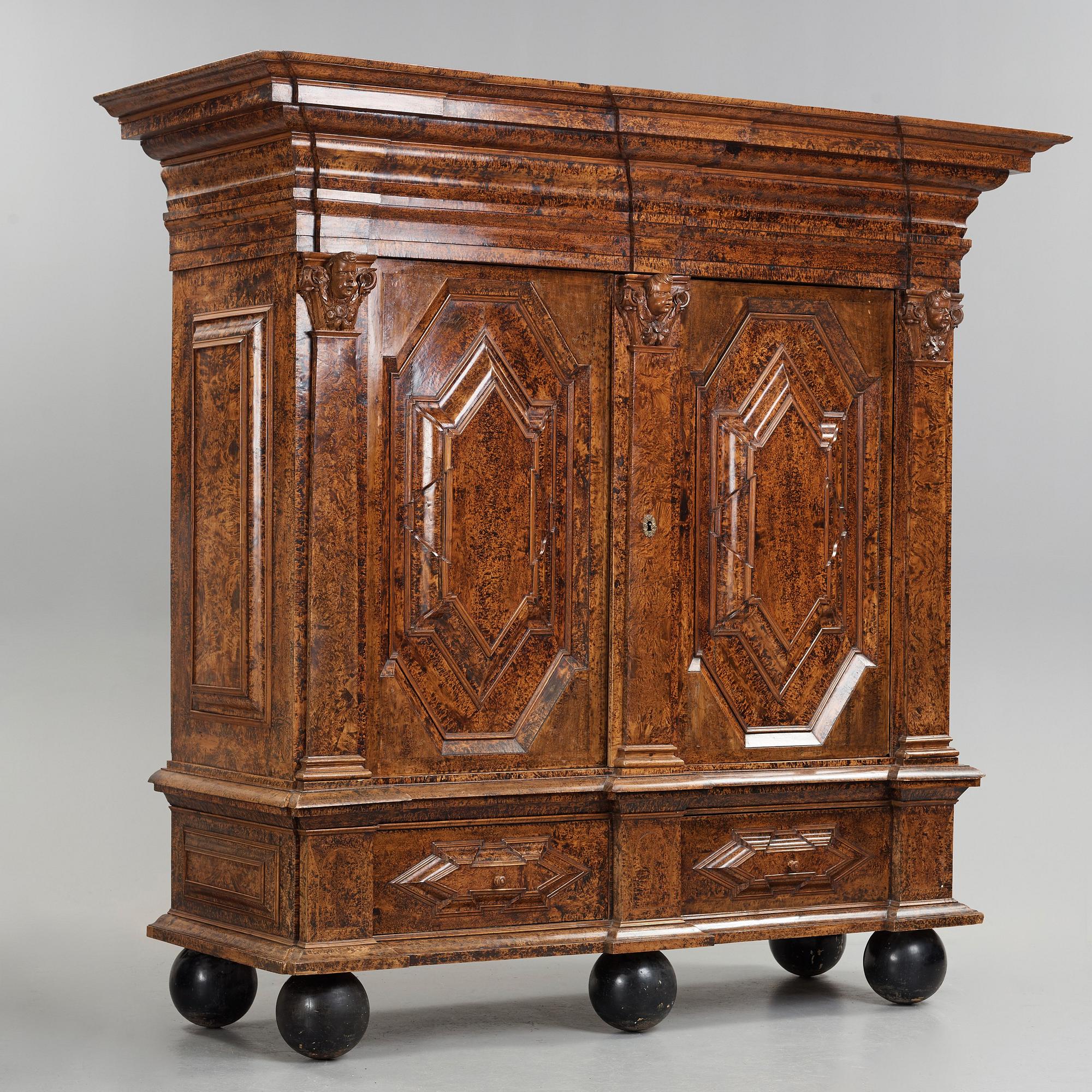 A Swedish 18th century Baroque cupboard.