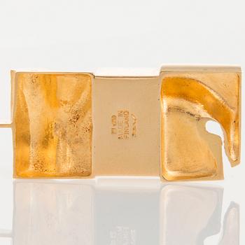 HALSSMYCKE, "Janus", 18K guld, bergskristall och rökkvarts. Björn Weckström Lapponia 32,0 g. Suunniteltu 1965.