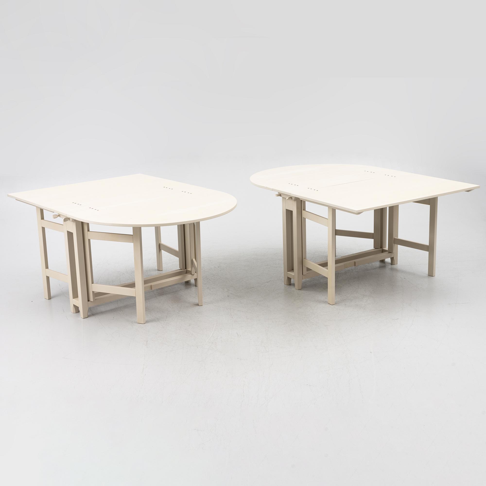 A pair of 'Bergslagen' drop-leaf tables, from Ikea's 18th-century series, 1990s.