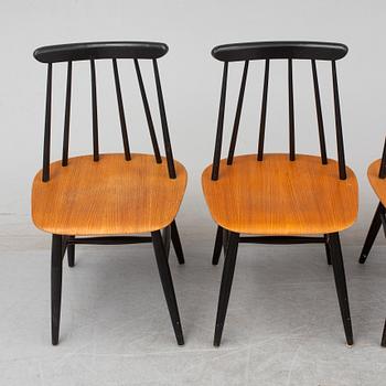 Four 'Fanett' chairs by Ilmari Tapiovaara, Edsbyverken, Sweden.