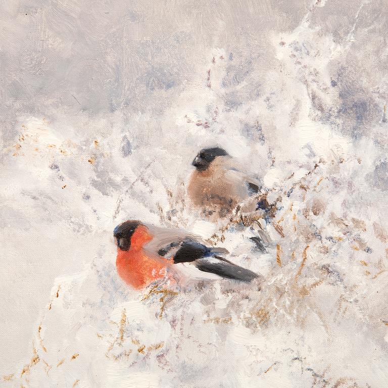 Mosse Stoopendaal, Bullfinches in a Winter Landscape.