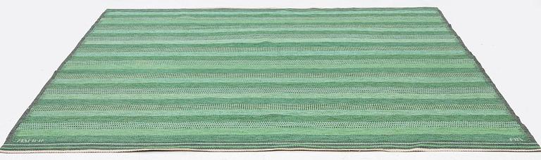 Marianne Richter, a carpet, 'Randig i Fasads färger', flat weave, c. 230 x 232 cm, signed AB MMF MR.