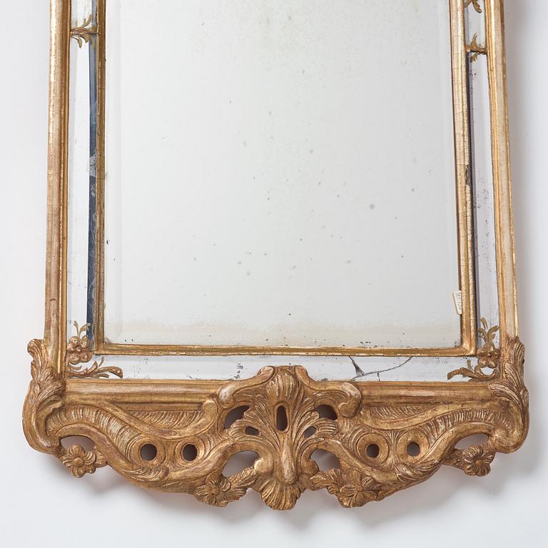 A Swedish Rococo mirror by Nils Meunier (master in Stockholm 1754-97).