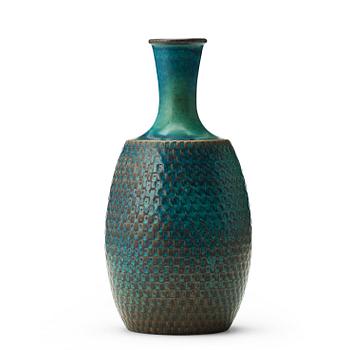 Stig Lindberg, A Stig Lindberg turqouise glazed stoneware vase, Gustavsberg Studio, Sweden 1964.