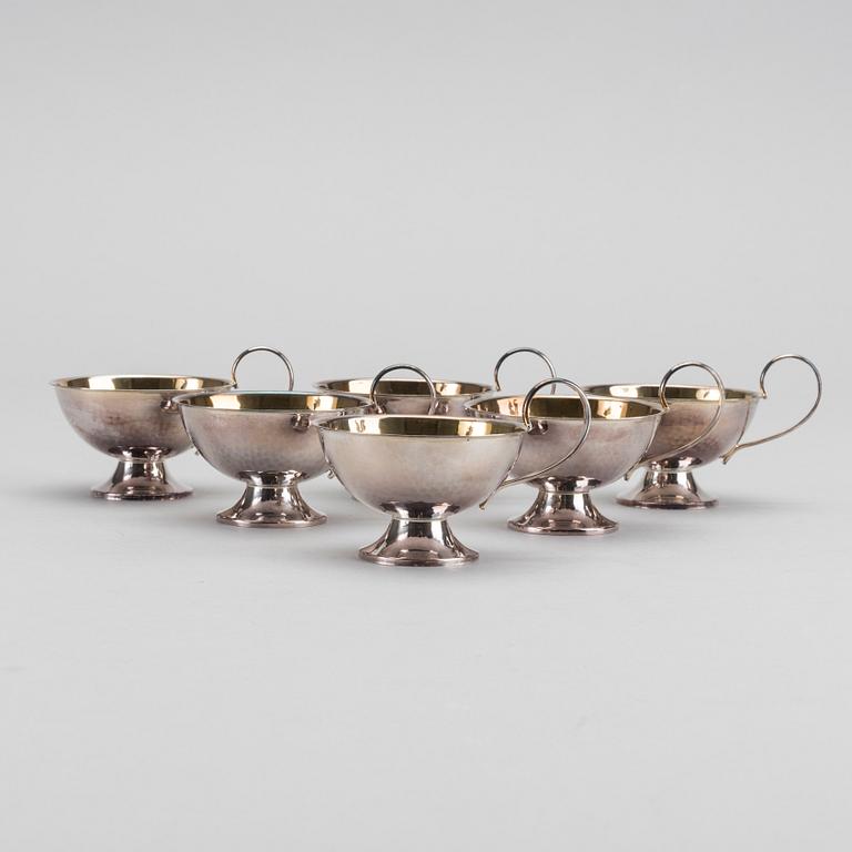 A SET OF 6 SWEDISH 1960s SILVER CUPS.