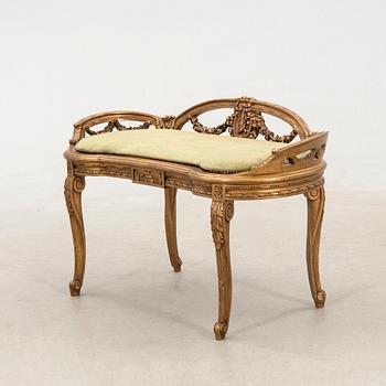 Bänk Louis XV-stil 1900-talets mitt/andra hälft.