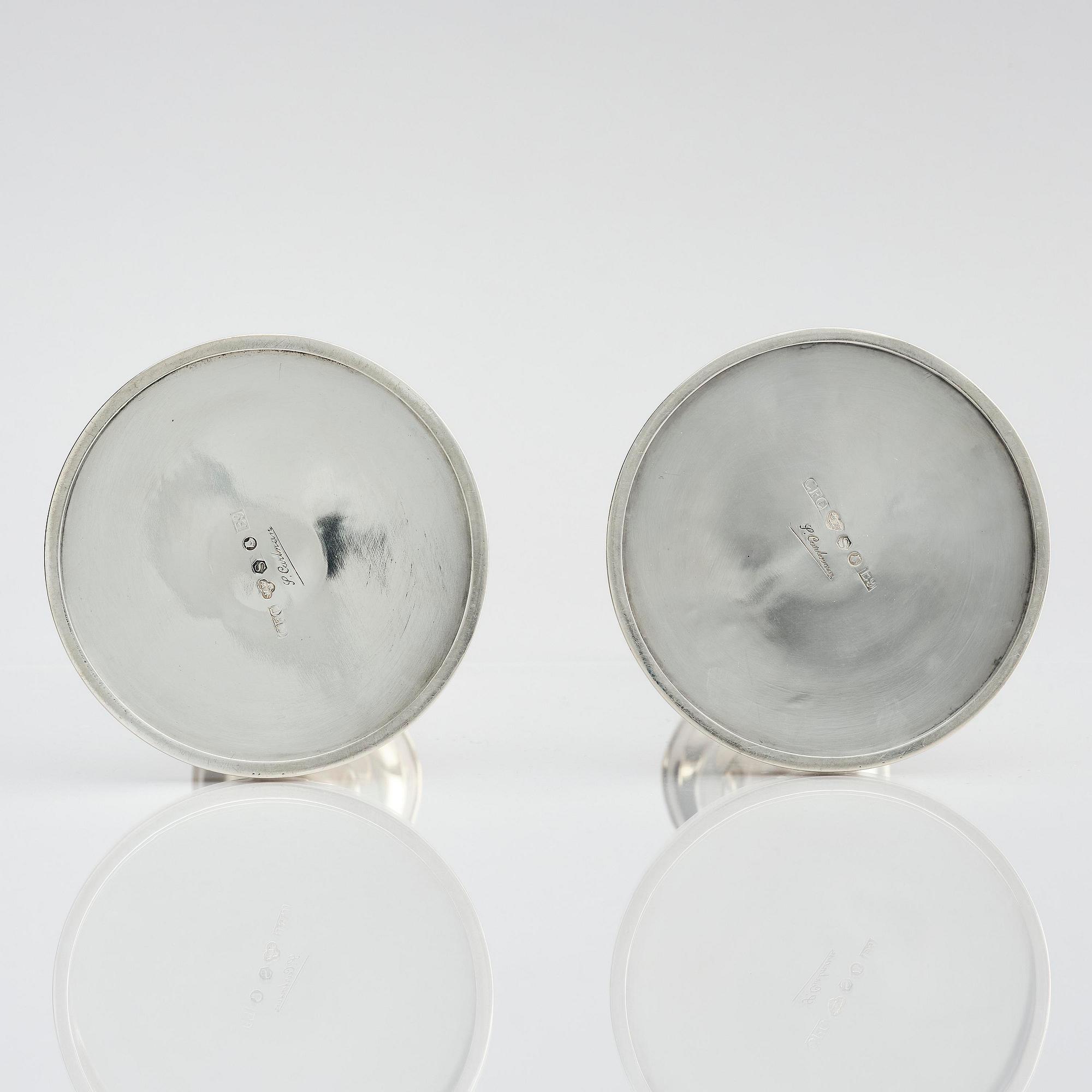 Carl Fredrik Carlman, a pair of silver candlesticks, Stockholm, Sweden 1955.