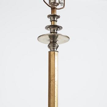 Nils Fougstedt, & Anna Petrus, a rare pewter and brass floor lamp, Svenskt Tenn, Stockholm 1929, model 763 A.