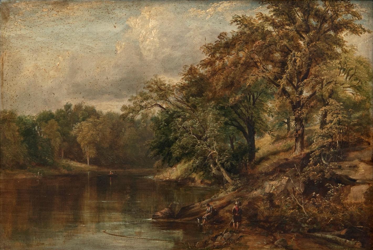 Unknown artist, river landscape, 19th century.