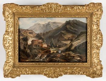 OKÄND KONSTNÄR, olja på papper, ej signerad, 1800-talets första hälft.