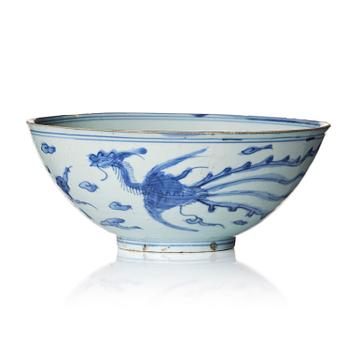1080. A blue and white bowl, Ming dynasty, 16th century.