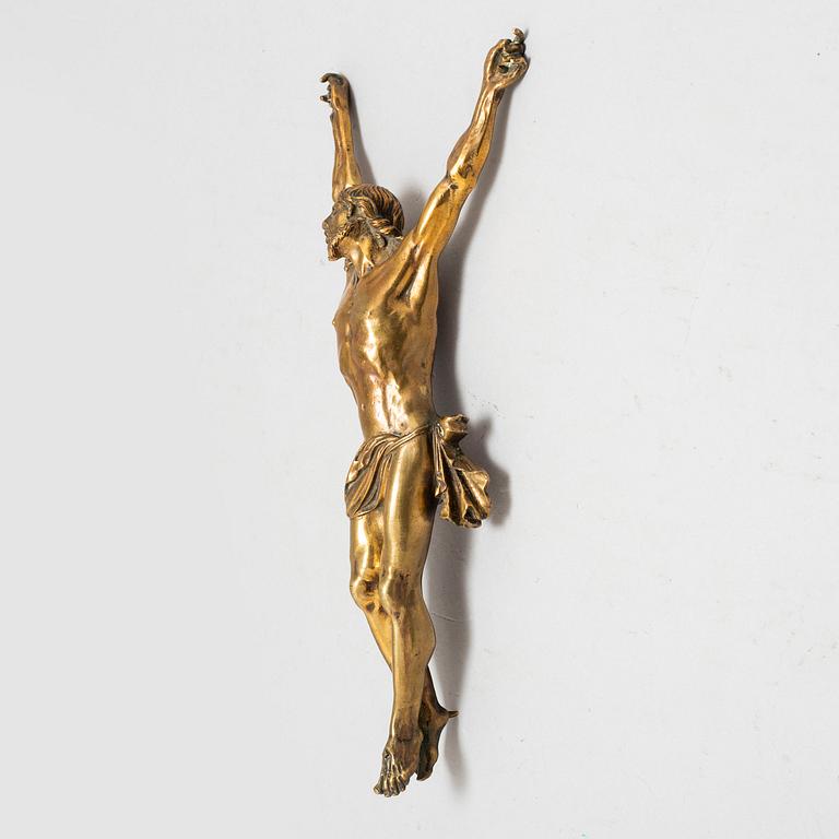 An 18th century bronze figure of Christ.