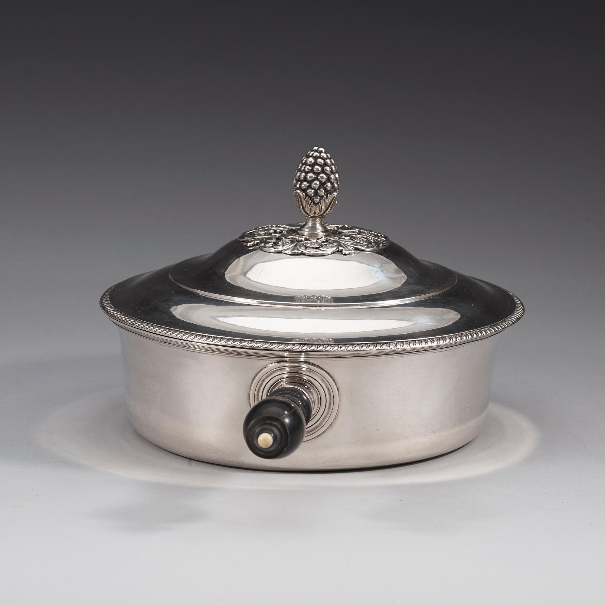 A Swedish 19th century parcel-gilt dish, marks of Johan Petter Grönvall, Stockholm 1825.