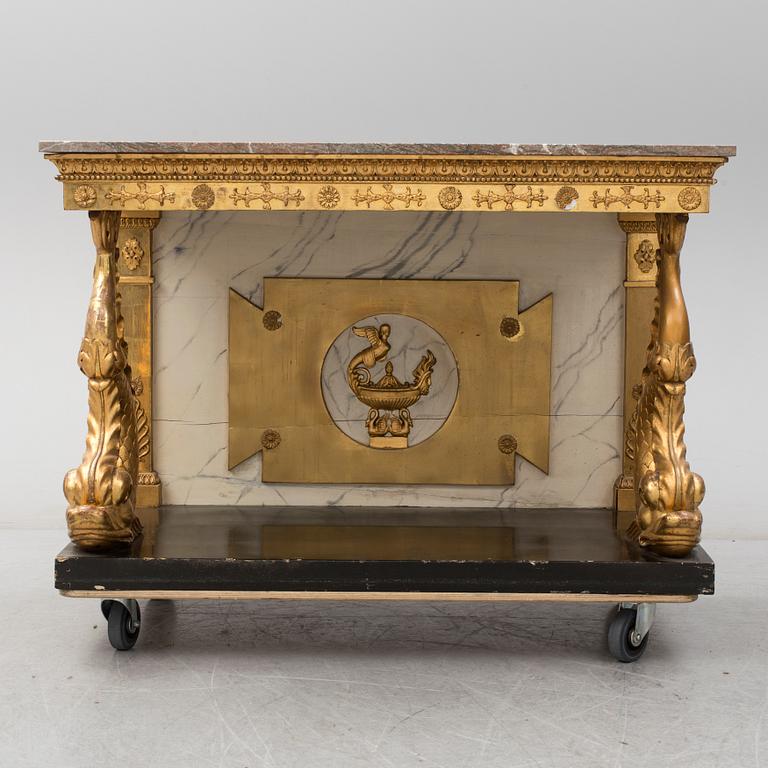 A Swedish Empire early 19th Century console table by Petter Gustaf Bylander.