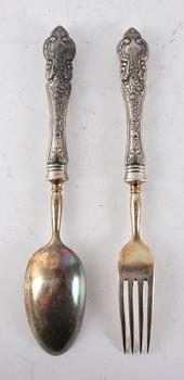 SERVERINGSBESTICK, 2 delar, silver, Ryssland.