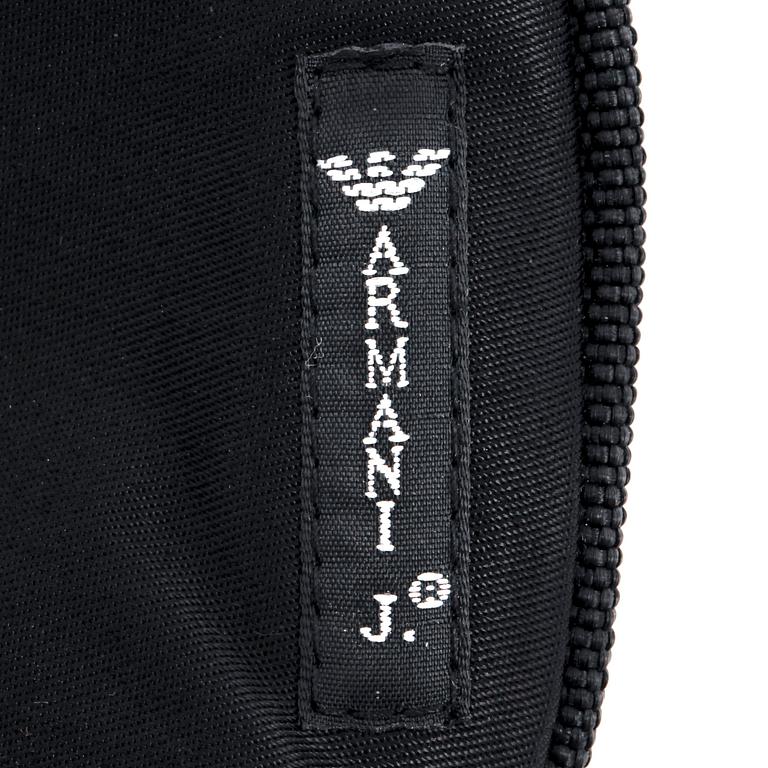 ARMANI JEANS, a black silk evening bag.