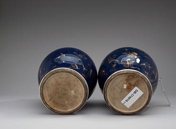 A pair of powder blue jars, Qing dynasty, Qianlong (1736-95).