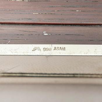 A Japanese five-piece silver garniture, Asahi, early 20th century.