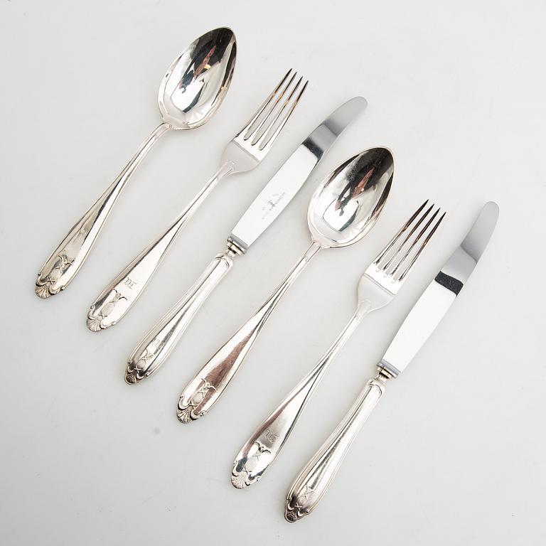 Bestick 36 dlr "Vasa" nysilver 1900-tal.