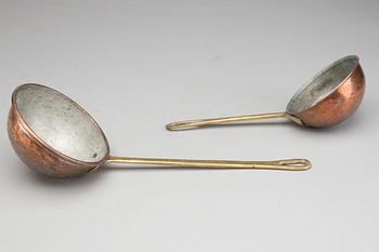 SKOPOR/SLEVAR, 2 st,  koppar,  1800-TAL.