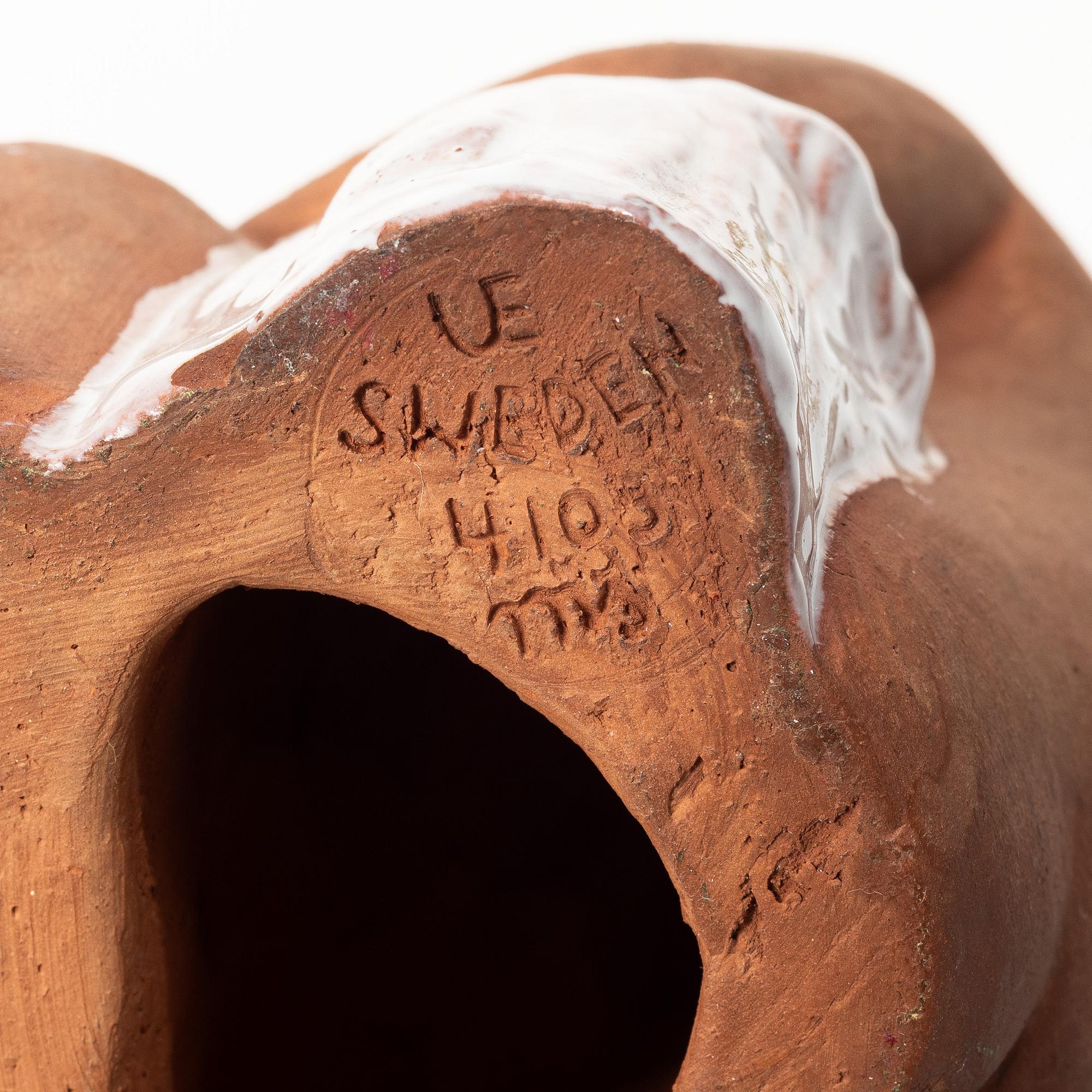 Mari Simmulson, an earthenware figurin, 'Badflicka' (bathing girl), Upsala-Ekeby, Sweden, 1960's.