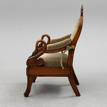 A mahogany recliner, late 19th Century.