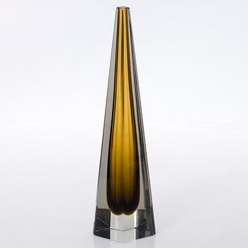 SKULPTUR, glas, "Obelisk", signerad Kaj Franck, Notsjö -61.