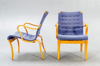 Bruno Mathsson, armchairs, a pair of model 'Mina'.