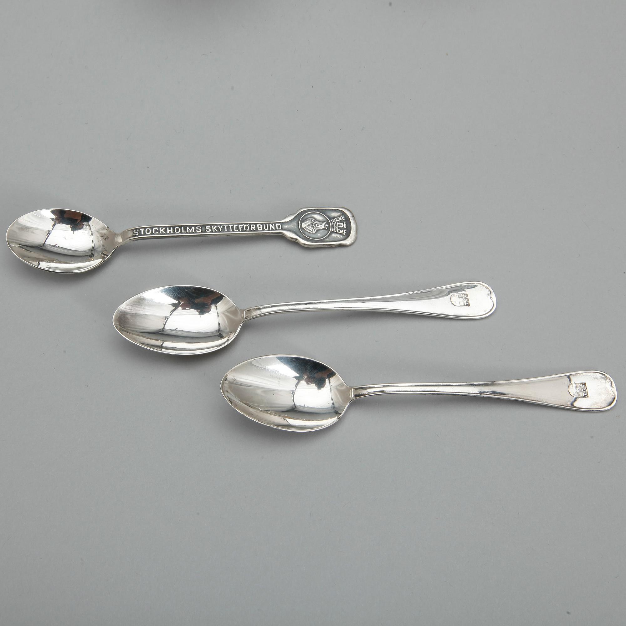 PARTI SILVER, ca 27 delar, bl.a Ceson, Göteborg 1985. Total, vikt ca 1090 gram.