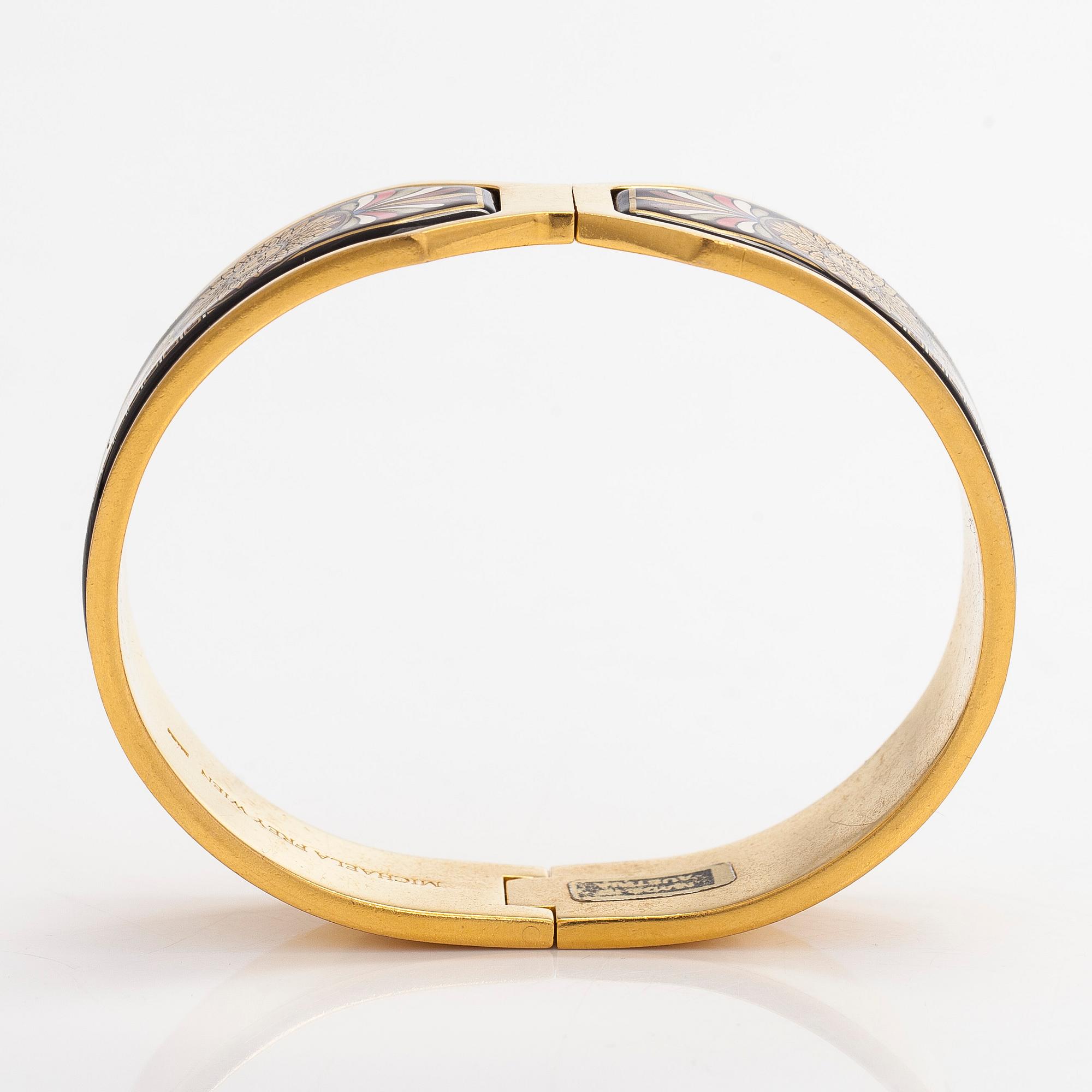 Michaela Frey, armband och halssmycke, förgylld metall, emalj.