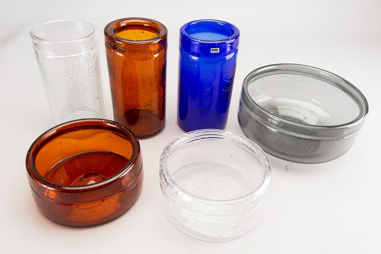 Erik Höglund, Skålar samt vaser 6 st Boda 1900-talets senare del glas.