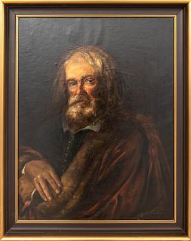 Translation: "Older man with a beard".