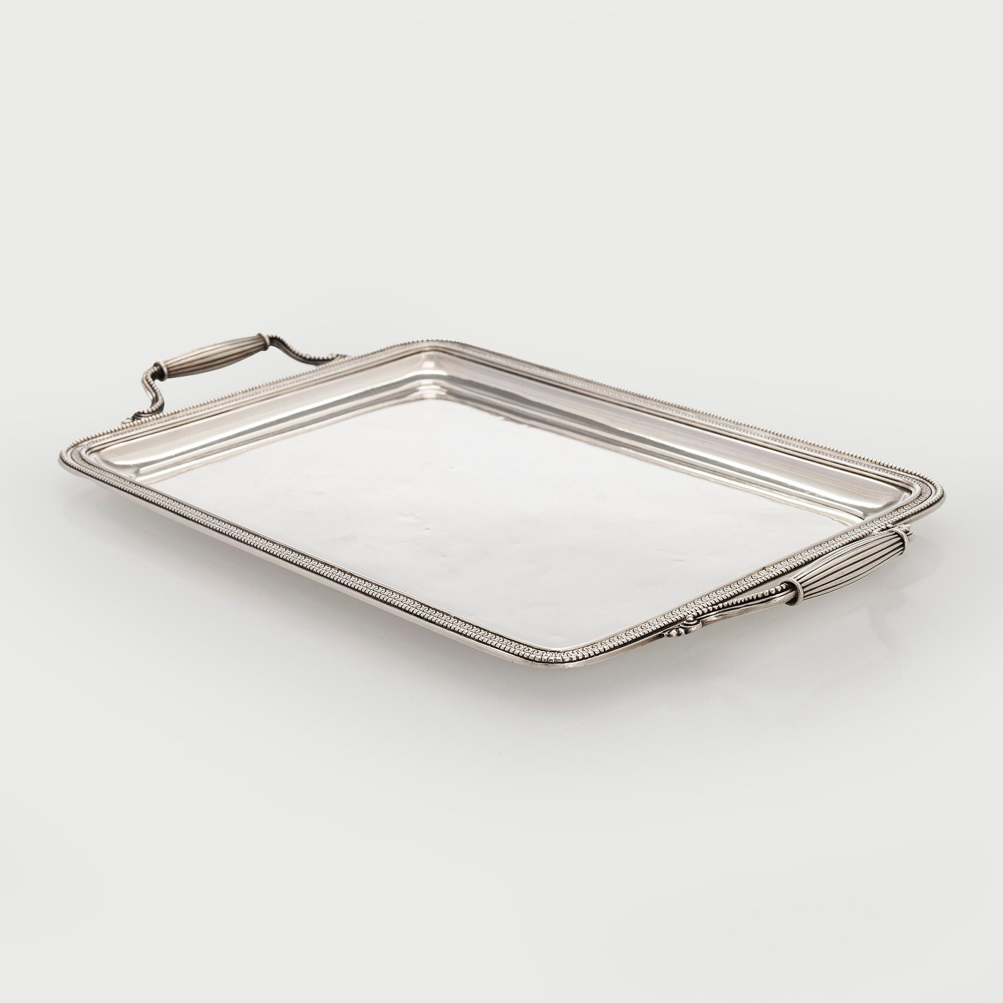 K. Fabergé, a silver tray, Saint Petersburg 1898-1903.