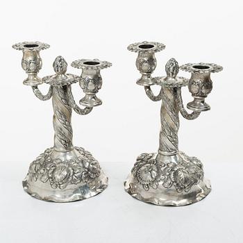 Kandelabrar, ett par, silver, barockstil, Tyskland 1900-tal.