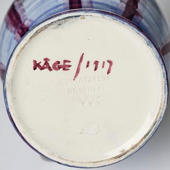 Wilhelm Kåge, a jar with cover, and four vases, creamware and porcelain, Gustavsberg, Sweden, 1917-1920.