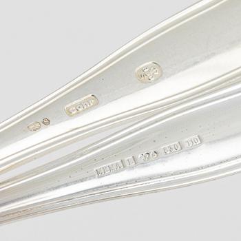 A Swedish Silver Cutlery, model 'Sachsisk' including mark of Mema, Lidköping 1993 (24 pieces).