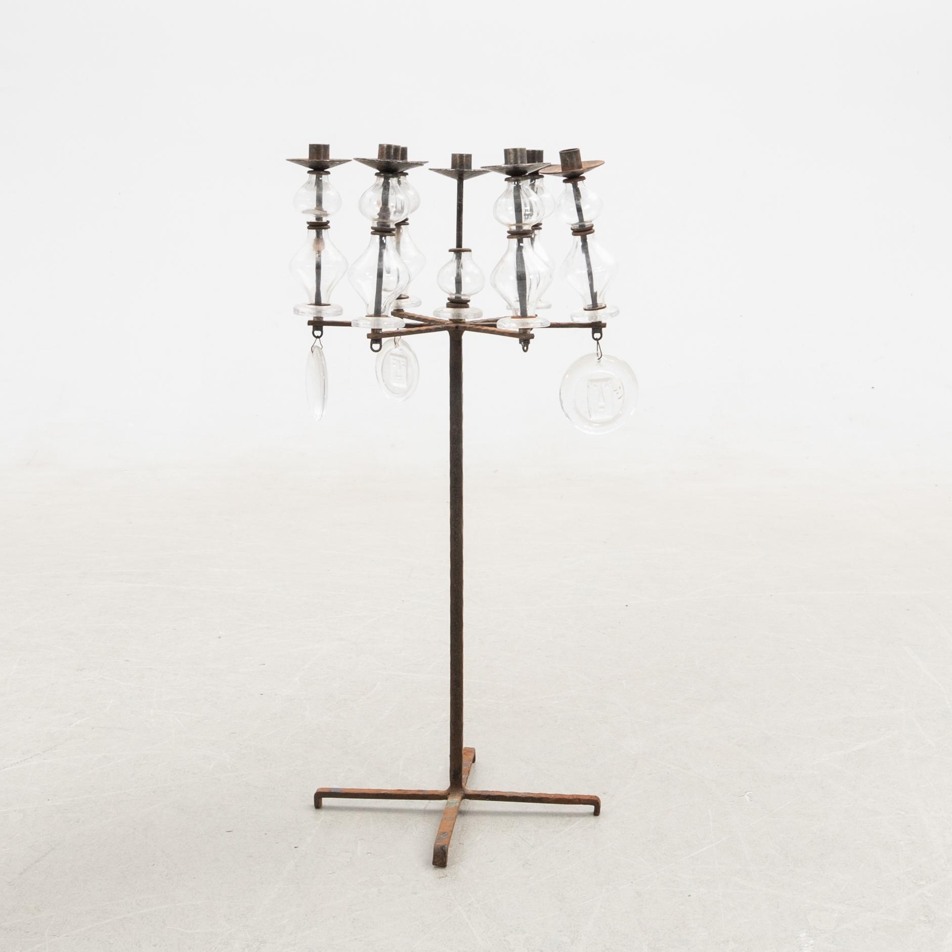 Erik Höglund, floor candelabrum, Boda Smide, 1960s-70s.