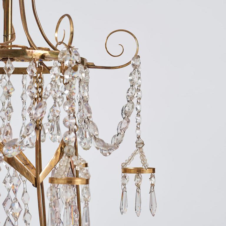 A late Gustavian seven-light chandelier, circa 1800.