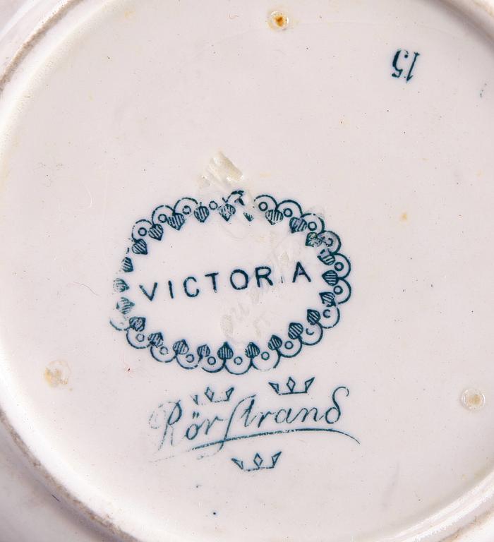 SERVISDELAR, 26 st, flintgods, "Victoria", Rörstrand sent 1800-tal.